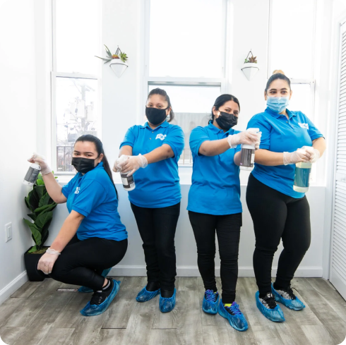 Cleaning staff team photo illustration