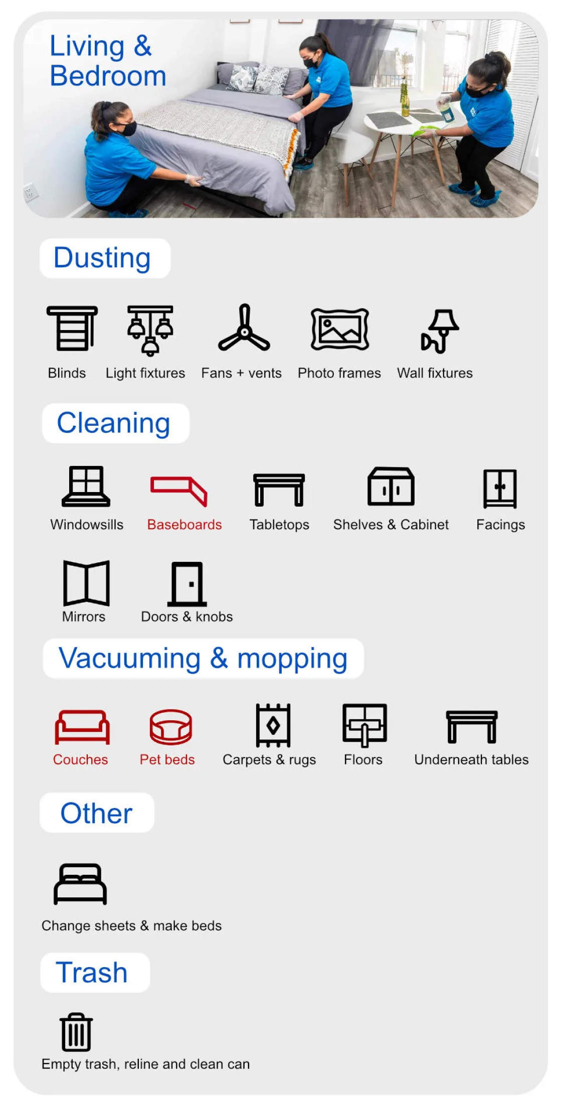 Living room interior cleaning image
