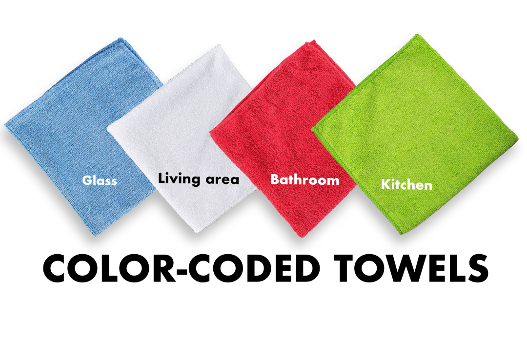 Super Maids color coded towels